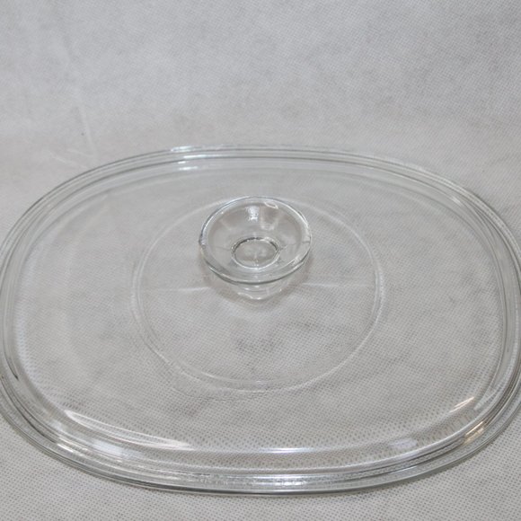 PYREX F-12-C CLEAR GLASS REPLACEMENT LID CORNING WARE 9.25" x 7" Inner Rim 1.5 q - Picture 4 of 11